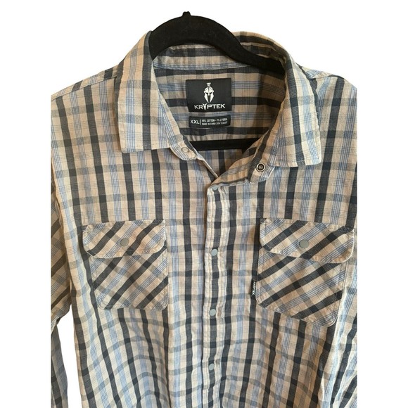 Kryptek Shirt Mens XXL‎ Plaid Long Sleeve Cotton And Lycra Multicolored - Picture 2 of 11